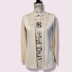 Saks fifth Avenue Young dimensions cream vintage cardigan small